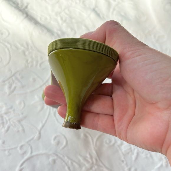 Green Claretta Leather Kitten Heel Sandals by Salvatore Ferragamo Size 9 - Picture 6 of 14